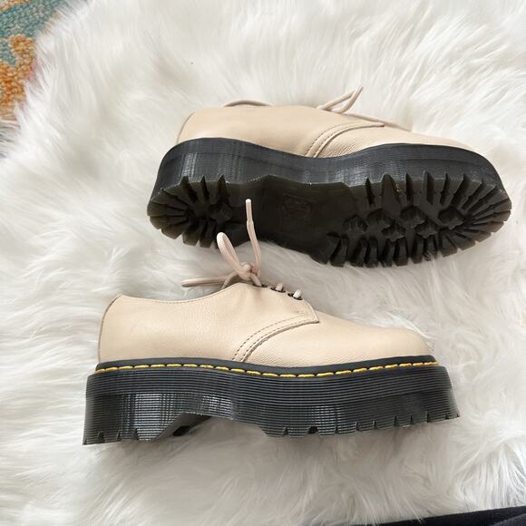 Dr. Martens 1461 II Pisa Leather Platform Shoes in Parchment Beige Size 6 - Picture 3 of 6